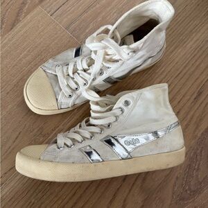 Gola® for J.Crew Coaster cream and silver high-top sneakers